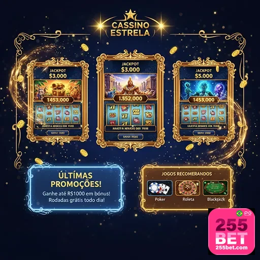 Imagem promocional do site 255bet destacando apostas esportivas e jogos de cassino na página inicial.